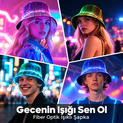 Şarjlı Fiber Optik Işıklı Şapka – 7 Renk, 4 Işık Modu